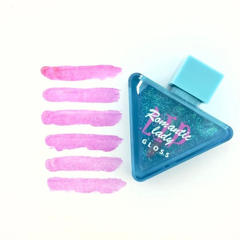 Romantic Lady Lip Gloss – Colorful Triangle Tube (24 PCS Set) for Lip Care
