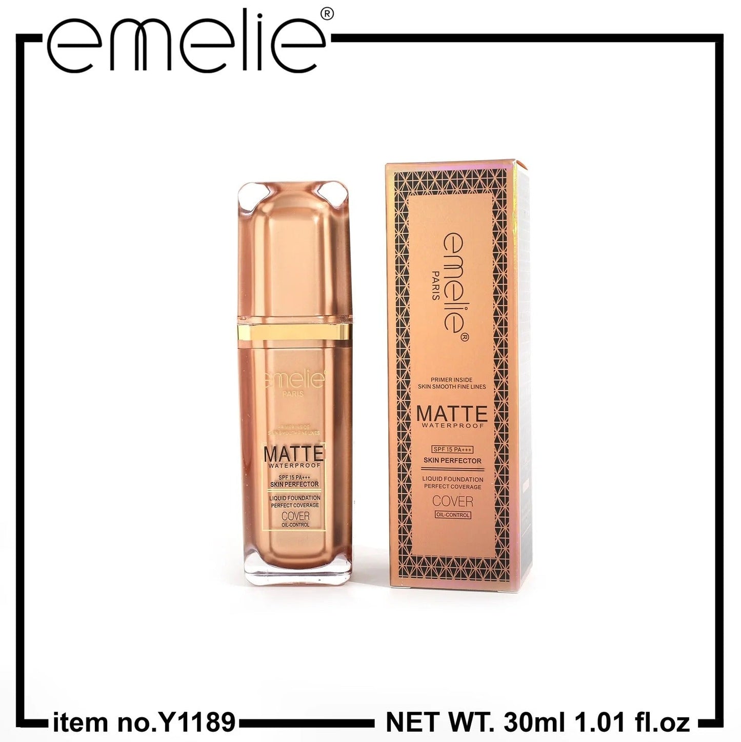 Emelie Prime Inside Skin Smooth fine line Matte Waterproof Liquid Foundation