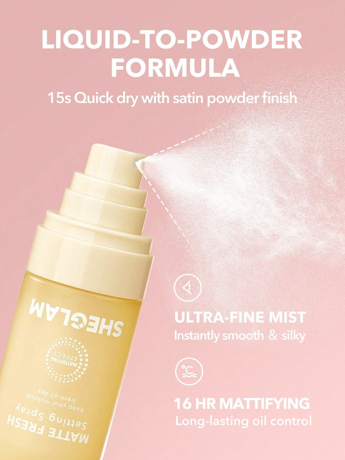 SHEGLAM Matte Fresh Setting Spray – Oil Control Long-Lasting Makeup Fixing Spray