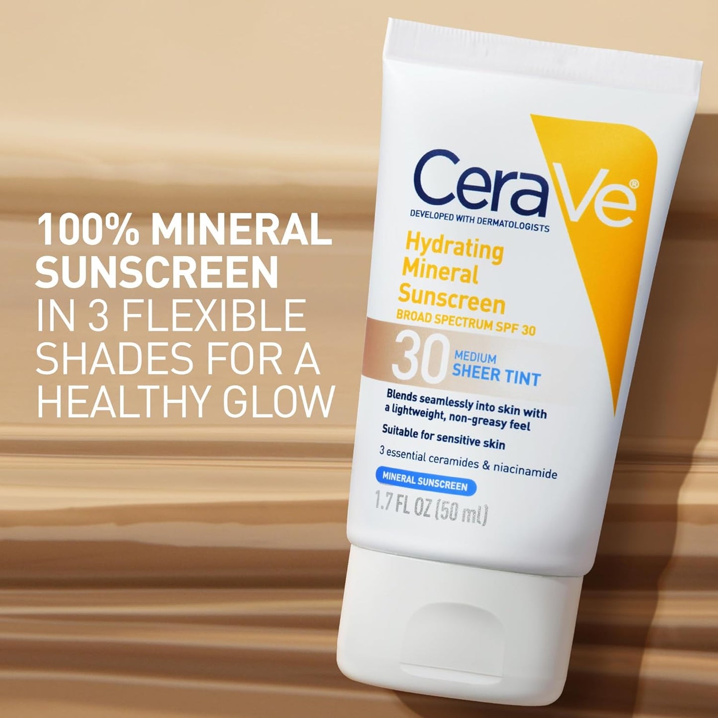 CeraVe Hydrating Mineral Sunscreen SPF 30 Face Sheer Tint (50ml)