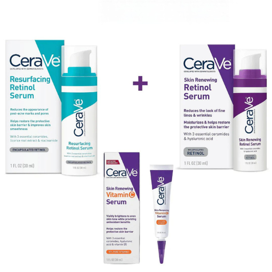 CeraVe Advanced Serum Trio Skincare Bundle – Vitamin C, Retinol & Hydating Hyaluronic Acid Treatment Set