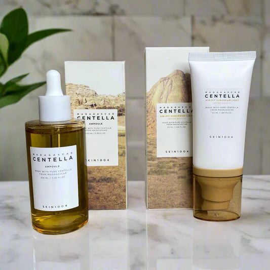 Skin1004 Madagascar Centella Air‑Fit Suncream Light SPF30 + Madagascar Centella Ampoule Skincare Bundle