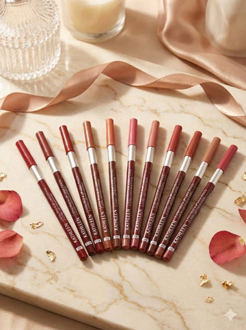 Kathleen Lipliner Pencil Pack of 12 | Long-Lasting Smooth Lip Liner Set for Perfect Lip Definition