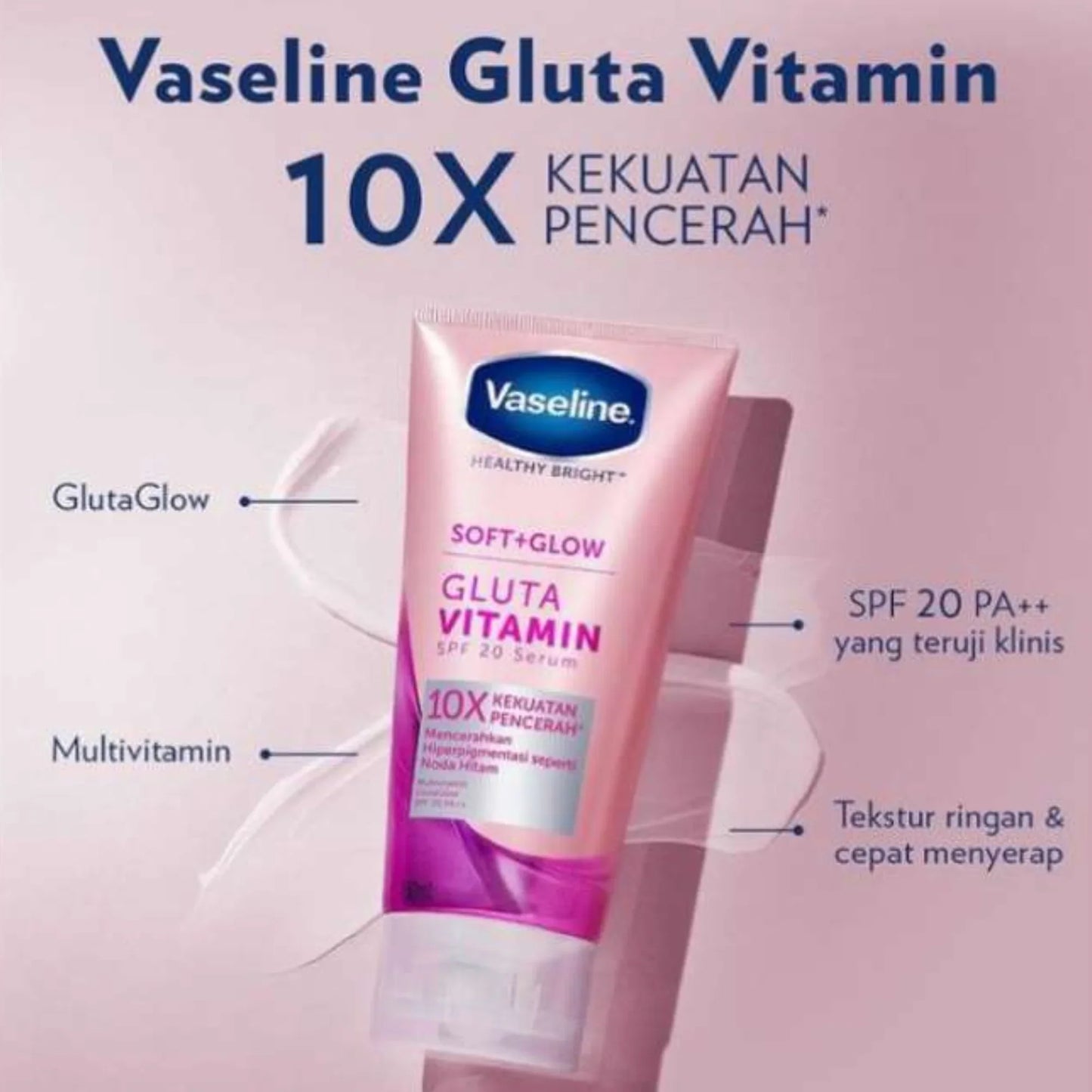 Vaseline® Healthy Bright Soft+Glow Gluta Vitamin SPF 20 Body Serum (180m)