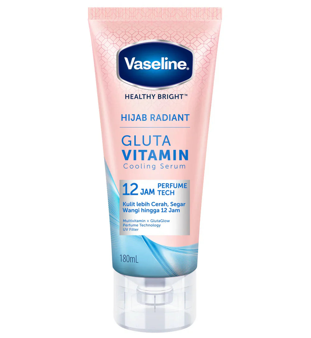 Vaseline Hijab Radiant Gluta Vitamin Cooling Body Serum (180ml)
