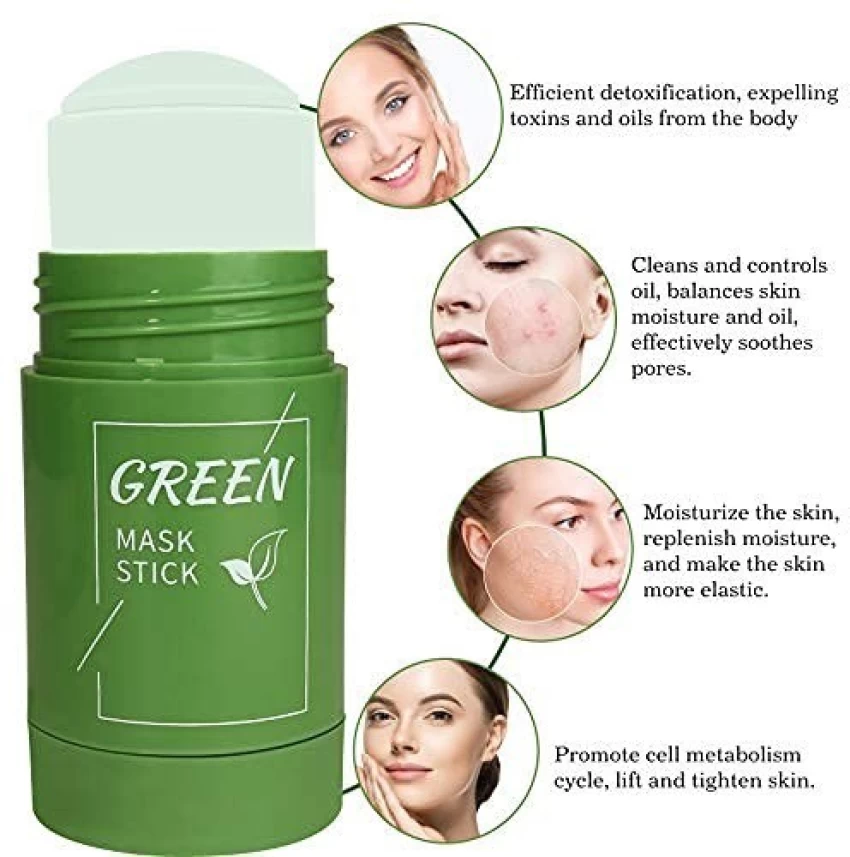 Green Mask Stick Green Tea Oil Clean Solid Facial Mask